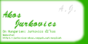 akos jurkovics business card